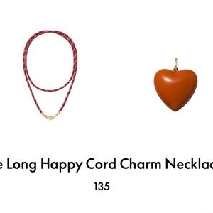 ROXANNE ASSOULIN The Long Happy Cord Big Heart Charm Necklace burgundy & sienna